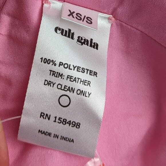 Cult Gaia Paola Pink Ostrich Feather Cropped Jacket NWT Size XS/S - Picture 7 of 7